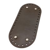 Çanta Aksesuar Suni Deri Kahverengi 25X12 cm Oval Çanta Tabanı (Gümüş Aparatlı)