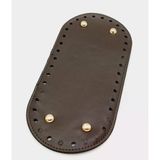 Çanta Aksesuar Suni Deri Kahverengi 25X12 cm Oval Çanta Tabanı (Light Gold Aparatlı)