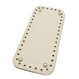 Çanta Aksesuar Suni Deri Krem Renk 25X12 cm Dikdörtgen Çanta Tabanı (Gümüş Aparatlı)
