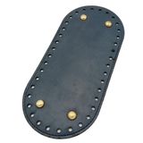 Çanta Aksesuar Suni Deri Lacivert Renk 25X12 cm Oval Çanta Tabanı (Light Gold Aparatlı)