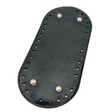 Çanta Aksesuar Suni Deri Siyah Renk 25X12 cm Oval Çanta Tabanı (Gümüş Aparatlı)