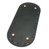 Çanta Aksesuar Suni Deri Siyah Renk 25X12 cm Oval Çanta Tabanı (Light Gold Aparatlı)