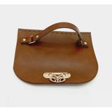 Çanta Aksesuar Suni Deri Taba Renk 24X19 Cm Kapak Light Gold Metalli
