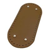 Çanta Aksesuar Suni Deri Vizon Renk 25X12 cm Oval Çanta Tabanı (Gümüş Aparatlı)