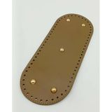 Çanta Aksesuar Suni Deri Vizon Renk 30X12 cm Oval Çanta Tabanı (Light Gold Aparatlı)