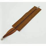 Çanta Aksesuar Taba Renk 28 Cm Derili Fermuar Gümüş Metalli
