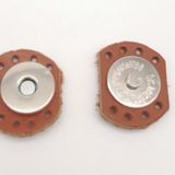 Çanta Aksesuar Taba Renk Gerçek Derili Oval Kenar Mıknatıslı Çıtçıt Gümüş Metalli