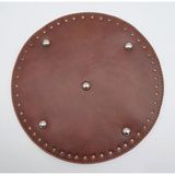 Çanta Aksesuar Taba Suni Deri 22 cm Yuvarlak Çanta Tabanı Gümüş Metalli