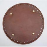 Çanta Aksesuar Taba Suni Deri 22 cm Yuvarlak Çanta Tabanı Light Gold Metalli
