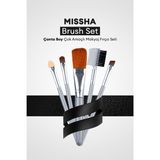 Çanta Boy Çok Amaçlı Makyaj Fırça Seti Brush Set (Gray) (5Adet)