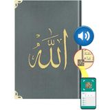 Çanta Boy Kadife Kur'an-I Kerim (Koyu Gri, Nakışlı, Yaldızlı, Mühürlü) - Ahmed Hüsrev Altınbaşak (Ciltli)