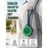 Çanta Charmı Askılı Analog Taşınabilir Saat Günlük Aksesuar Yeşil - Siyah