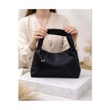 ÇANTA Siyah Luna Hobo Pebble Velvet El Ve Omuz Çantası
