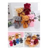 Çanta Süsü Aksesuarı Anahtarlık 6 Adet Peluş Ayıcık Set Mini Yumoş Karışık Renk Çanta Süsü 11 Cm