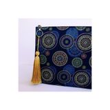 çanta tasarımcısı Otantik Mavi Desen Clutch Çanta Mavi 32 x 23