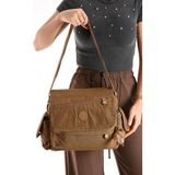 Çanta Trend Çapraz Askılı Ultra Hafif Çok Cepli Omuz Çantası Taba (Model: 571-6N)
