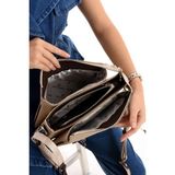 Çanta Trend Diva Delüxe Lkhakiyeşili Kadın Omuz ve Çapraz Çantası 23X27 Ebatında - 10D-Krem