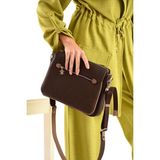 Çanta Trend Diva Delüxe Lkhakiyeşili Kadın Omuz ve Çapraz Çantası 23X27 Ebatında - Kahverengi