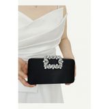 Çanta Trend KADIN SATEN SİYAH ABİYE TAŞLI TOKALI CLUTCH PORTFÖY EL DÜĞÜN NİŞAN GECE ÇANTASI
