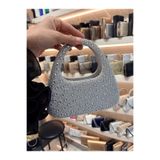 Çanta Trend Kadın Taş Detaylı Saten Abiye Çanta 19 cm Yükseklık 20 cm en