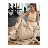 Çanta Trend PLASTİK KISIMLAR SİYAH Büyük Boy Çok Hafif Giglio Spor Omuz Çantası Bej