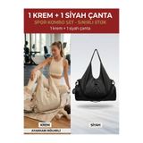 Çanta Trend PLASTİK KISIMLAR SİYAH Büyük Boy Çok Hafif Giglio Spor Omuz Çantası KREM - SİYAH 2 Lİ SATIŞ