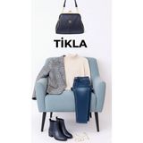 Çanta Trend Sanmorris Kadın Lacivert 4 Bölme Astarlı Burslu & Fermuar Kapama 2 Askılı Kol Omuz ÇANTASI(24X18 Cm) - 24 x 18 cm