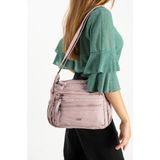 Çanta Trend Yumuşak Dokulu Ultra Hafif, Su Geçirmez Polyamid Kumaş Omuz Çantası Pembe Model: (571-13-14D)