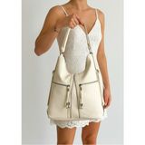 Çanta Trend Yumuşak Suni Deri Krem El Omuz ve Sırt Kullanımına Uygun Kadın Çanta 34*39 cm - 34 x 39 cm