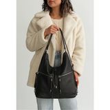 Çanta Trend Yumuşak Suni Deri Siyah El Omuz ve Sırt Kullanımına Uygun Kadın Çanta 34*39 cm - 34 x 39 cm