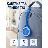 Çanta ve Anahtarlık Için Askılı Analog Taşınabilir Charm Saat Mavi - Siyah