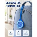 Çanta ve Anahtarlık İçin Askılı Analog Taşınabilir Charm Saat Mavi