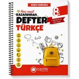 Çanta Yayınları 8. Sınıf Yeni Nesil Kazandıran Defter Türkçe Soru Bankası – Büşra Tahiroğlu – 4 Açık Uçlu Yazılı Sınavlı – Spiral Cilt