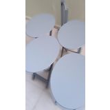 Canta Zigon 90133 Sehpa Oval Sehpa 90133 Model Dortlu Ahsap Mdf Gri Renk El Yapim