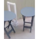 Çanta Zigon Sehpa 90122 Oval Model İkili Takım Ahşap Mdf Gri Renk Uyum El Yapımı