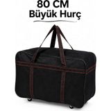Çantachım Seyahat Hurç Çantası Büyük Boy Hafif Tekerlekli Su Geçirmez Siyah