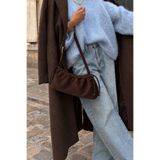 Çantacımstore Kadın Andrea Büzgülü Süet Çanta Kahverengi 1709