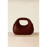 Çantacımstore Kadın Mini Clutch Örgülü El Çantası Bordo 911
