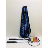 Çantalı Çiftli Badminton 2 Adet Raket + Badminton Topu + Çantası Set Halinde Mavi - Çok Renkli - Standart