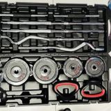Çantalı Döküm Demir Plaka Dambıl Seti 55 Kg Siyah Dumbbell Set Z Barlı Dambıl Set
