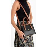 Çantam Gelsin Çok Şık Omuz ve Çapraz Çantası 19X24 Ebatında - Siyah - Taba
