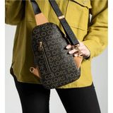 Çantam Gelsin Monogram Vücut Çantası TYCTK011 - Siyah - Camel