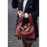Çantam Gelsin Shopper Bag Kemer Aksesuarlı Omuz Çantası Bordo