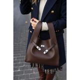 Çantam Gelsin Shopper Bag Kemer Aksesuarlı Omuz Çantası - Kahverengi