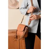 Çantam Gelsin Yeni Sezon Kolon Askılı 4 Bölmeli Beyaz Kadın Omuz Çantası 21X16CM Justpolo - 21 x 16 cm - Taba