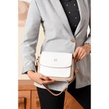 Çantam Gelsin Yeni Sezon Kolon Askılı 4 Bölmeli Beyaz Kadın Omuz Çantası 21X16CM Justpolo - 21 x 16 cm