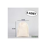 ÇANTAPAK ÇANTAPAK BÜZGÜLÜ HAM BEZ KESE 10 CM EN X 15 CM BOY ( 5 ADET )