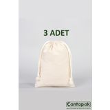 Çantapak Ham Bez Kese/torba/ Organizer 15X20 (3 Adet)