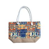 cantasepette Etnik Kilim Desen Temalı Fermuarlı Plaj Çantası