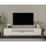 Cantek Dizayn Dekolp1ct Tv Sehpası Beyaz-Altın